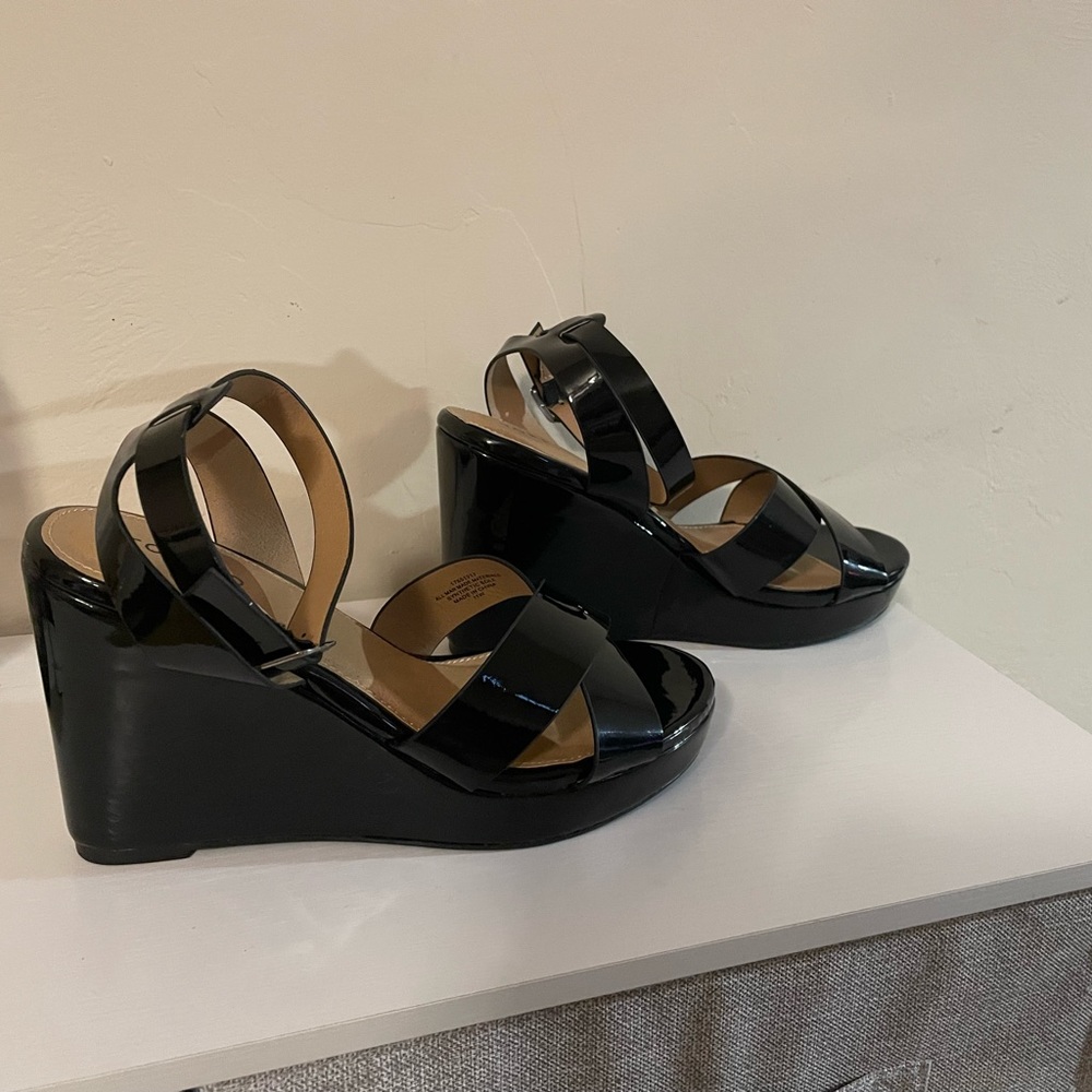 Torrid Black Patent Platform Wedges